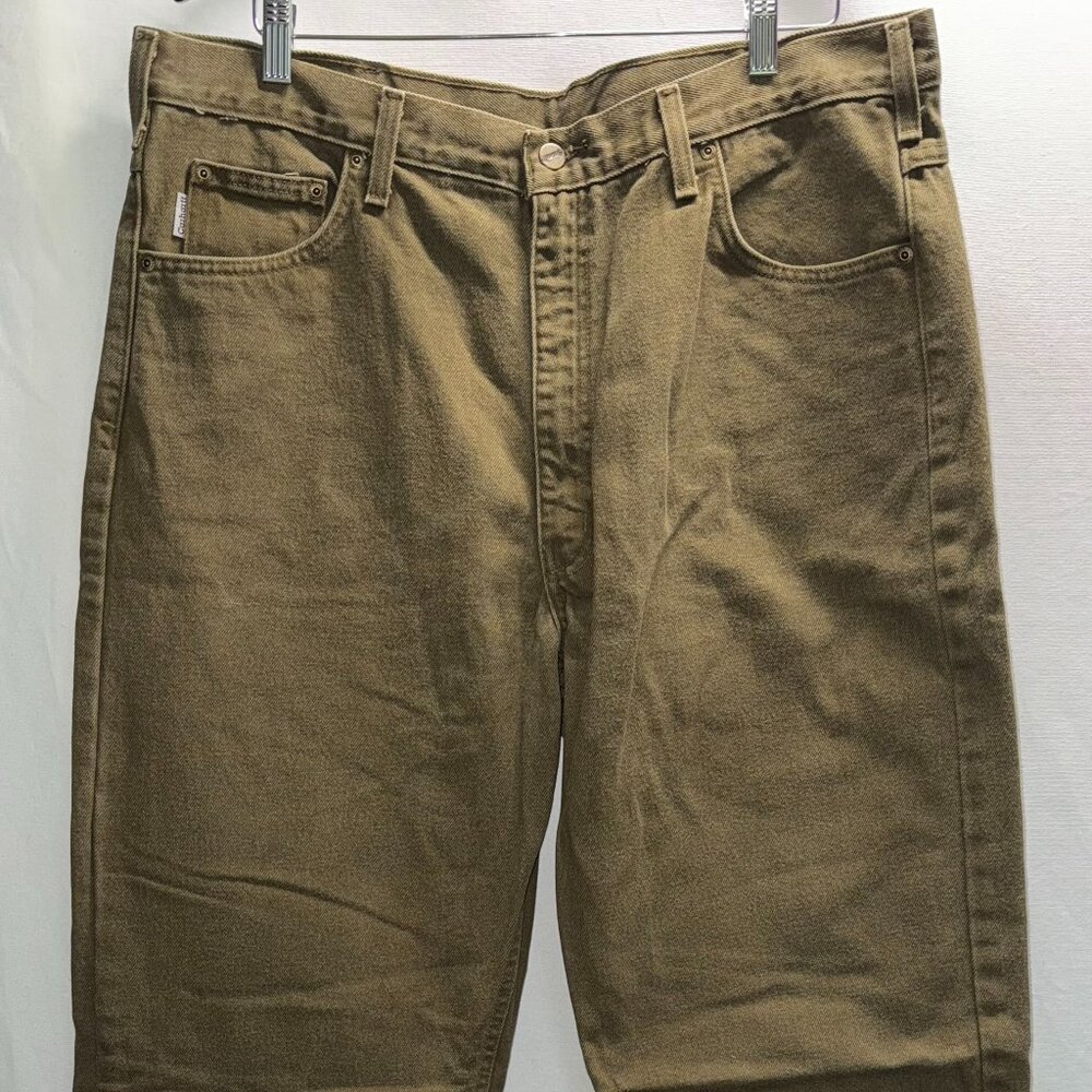 VINTAGE 2004 Carhhartt Brown B162 BRK Denim Straight Jeans {Size 38X36}